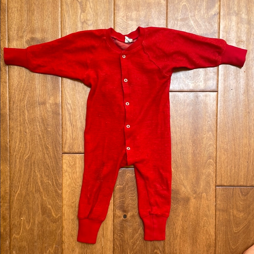 Cosilana red wool one piece pajama warm suit